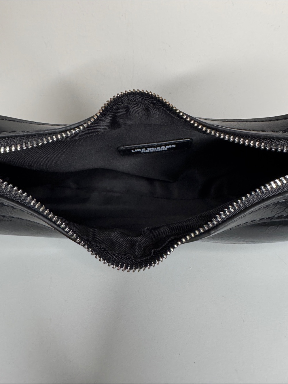 Black Baguette Shoulder Bag Y2K Minimalist Faux Leather Purse - Picture 10 of 11